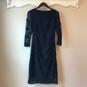 Taylor Navy Lace 3/4 Sleeve Maternity Dress